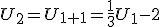 U_{2}=U_{1+1}=\frac{1}{3}U_{1}-2